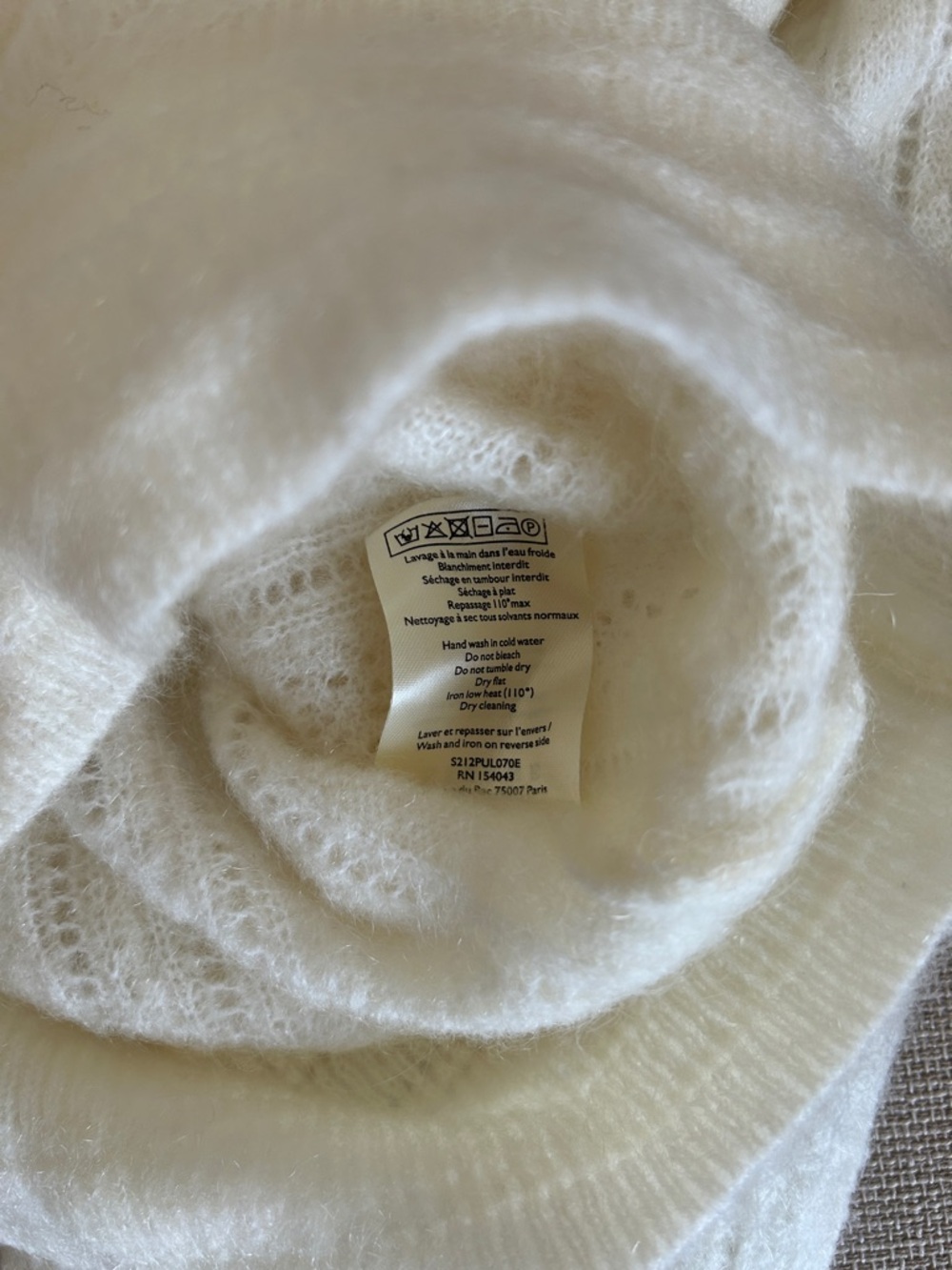 ⚡️Flash Sale⚡️Sezane Cristina Jumper Ecru Ivory White Sweater French Mohair XS - Picture 9 of 9